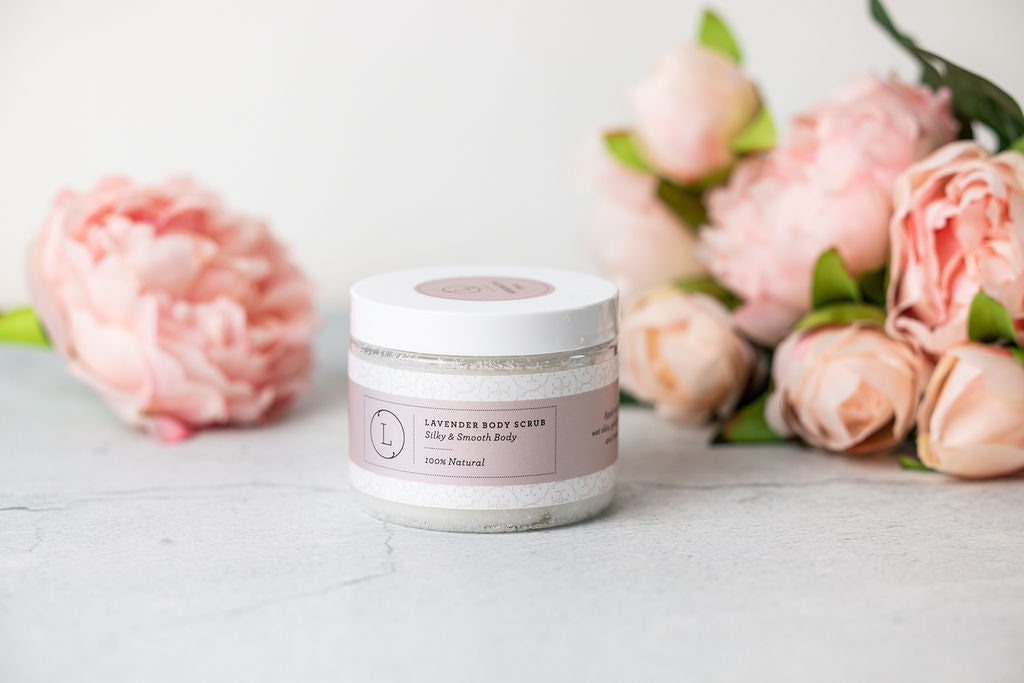 Lavender Natural Salt Body Scrub – Exfoliating Scrub with Essential Oils