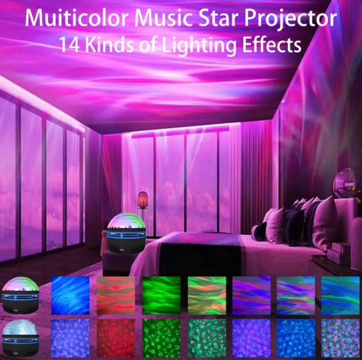 LED Star Galaxy Projector Lamp – Rotating Magic Ball Night Light for Bedroom