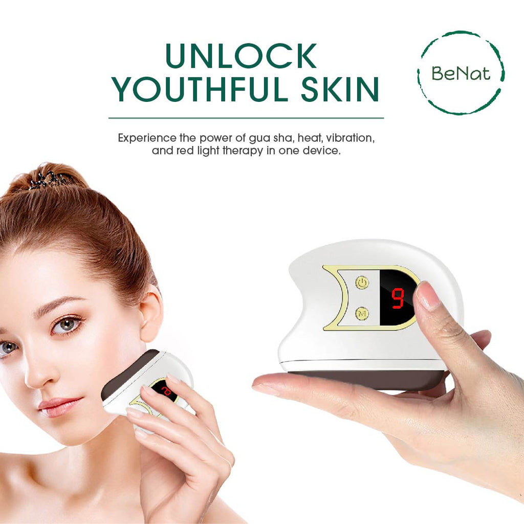 Electric Gua Sha Facial Sculpting Device – Anti-Aging Skin Massager with Red Light
