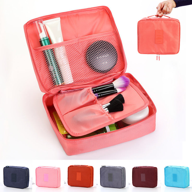 Waterproof Travel Cosmetic Bag – Multi-Pocket Organizer with Dividers