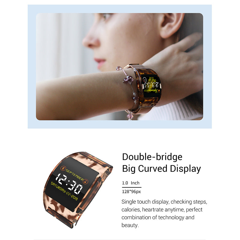 Arc Glass Smart Bracelet – Fitness & Health Monitor Watch with Heart Rate & Sleep Tracking