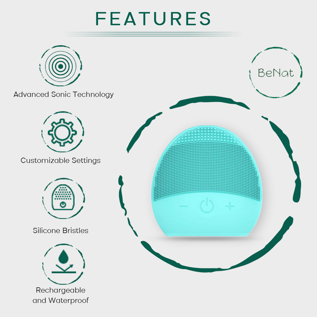 Rechargeable Facial Cleansing Brush – Deep Cleansing Silicone Exfoliator