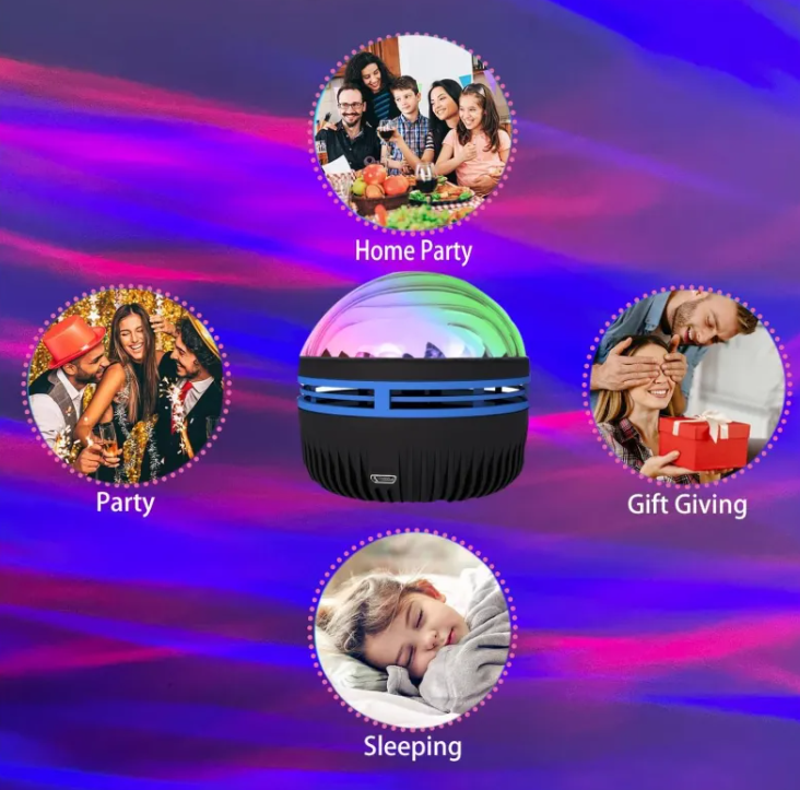 LED Star Galaxy Projector Lamp – Rotating Magic Ball Night Light for Bedroom